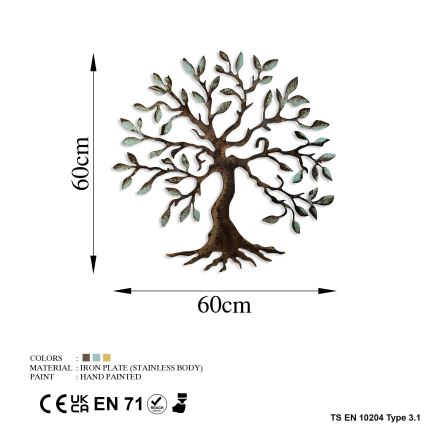 Seinakaunistus 60x60 cm puu metall