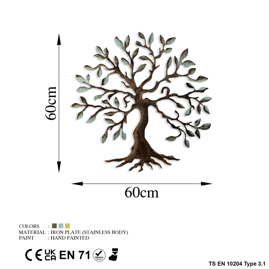 Seinakaunistus 60x60 cm puu metall