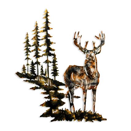 Seinakaunistus 65x79 cm hirv metall