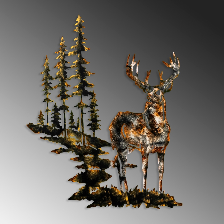 Seinakaunistus 65x79 cm hirv metall