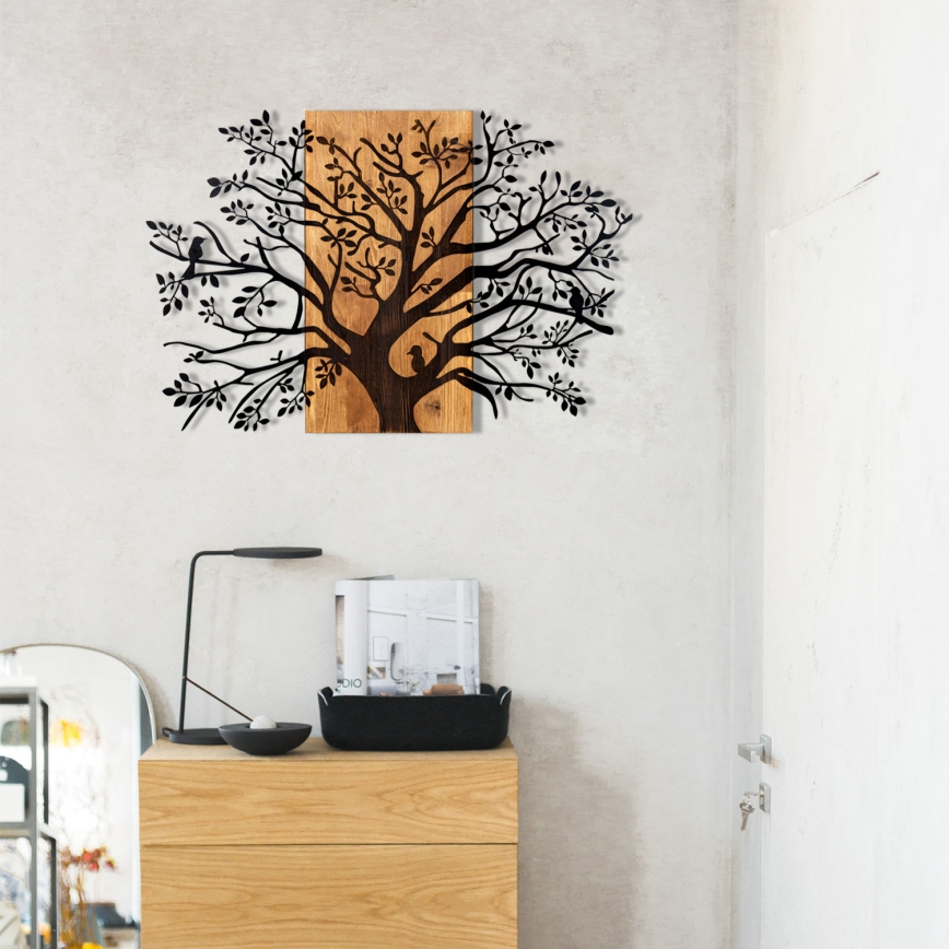 Seinakaunistus 85x58 cm puu puit/metall