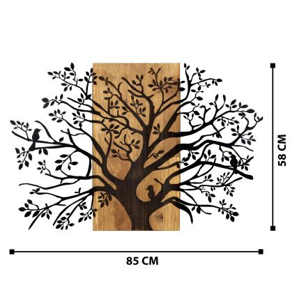 Seinakaunistus 85x58 cm puu puit/metall