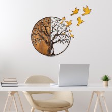 Seinakaunistus 92x71 cm puu ja linnud/metall