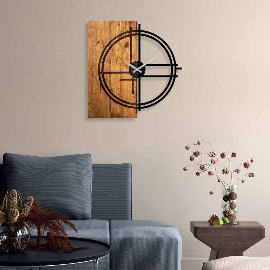 Seinakell 58x56 cm 1xAA puit/metall