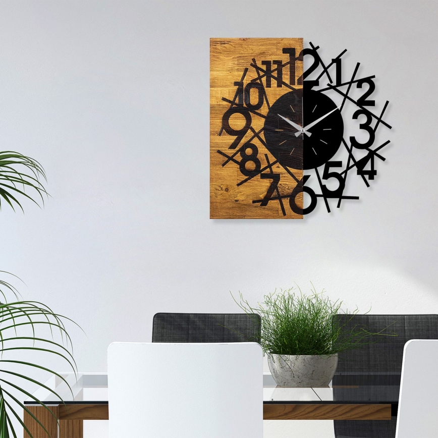 Seinakell 59x58 cm 1xAA puit/metall