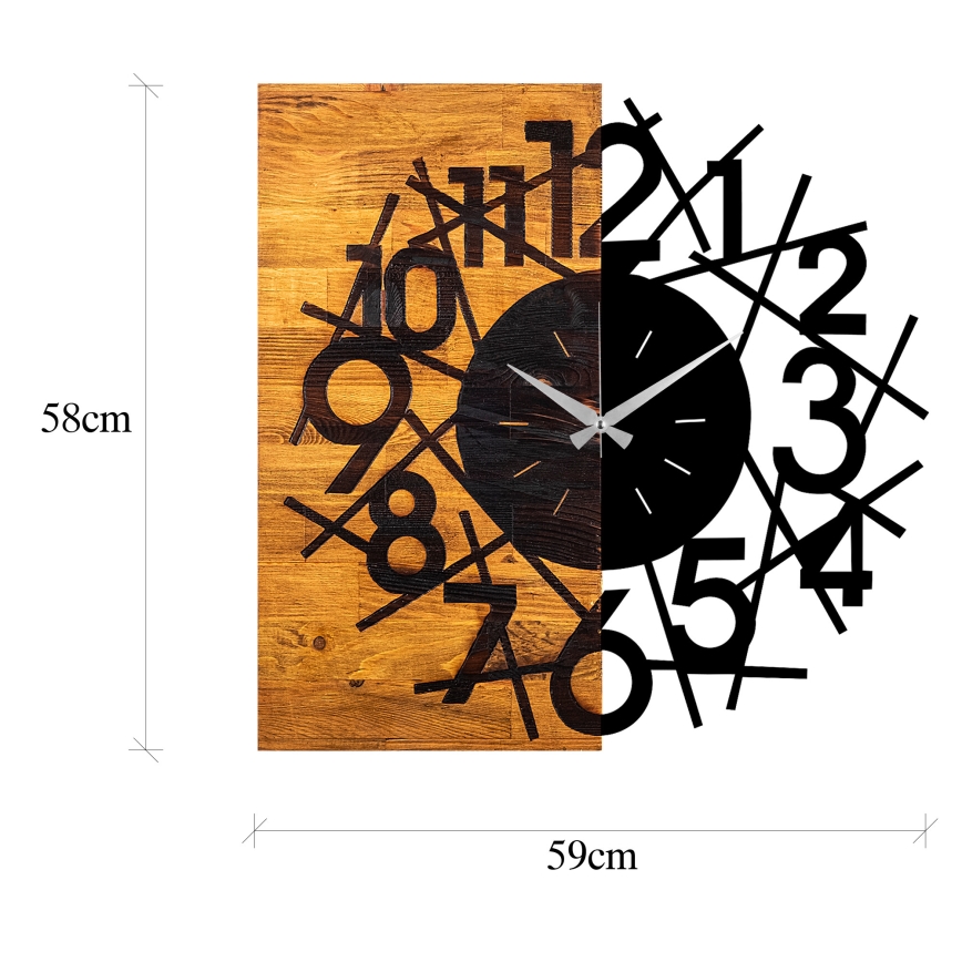 Seinakell 59x58 cm 1xAA puit/metall
