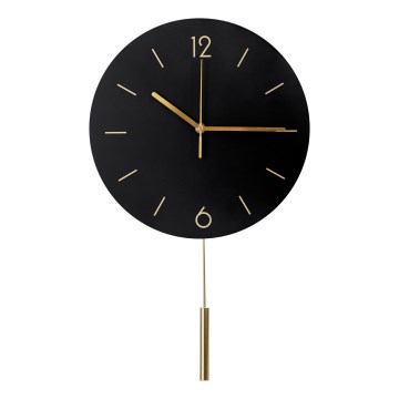 Seinakell koos pendliga d. 30 cm 1xAA must/kuldne