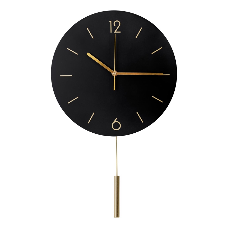 Seinakell koos pendliga d. 30 cm 1xAA must/kuldne