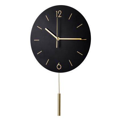 Seinakell koos pendliga d. 30 cm 1xAA must/kuldne