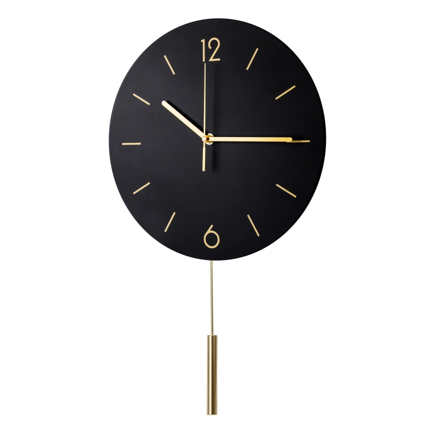 Seinakell koos pendliga d. 30 cm 1xAA must/kuldne