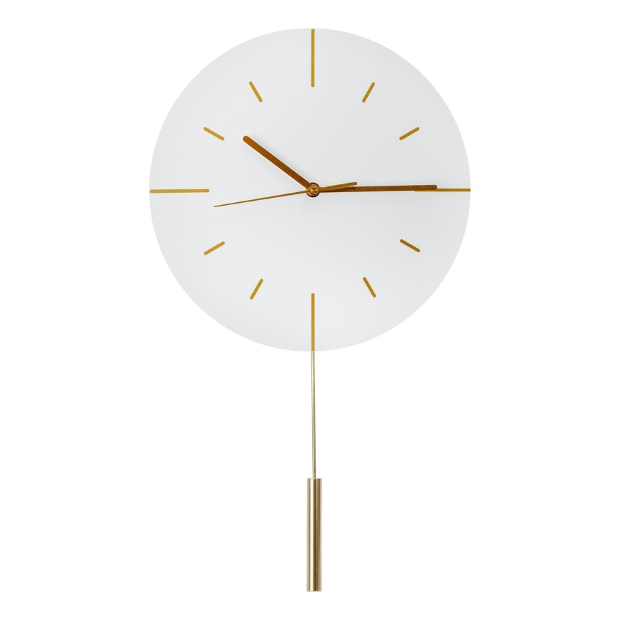 Seinakell koos pendliga d. 30 cm 1xAA valge/kuldne