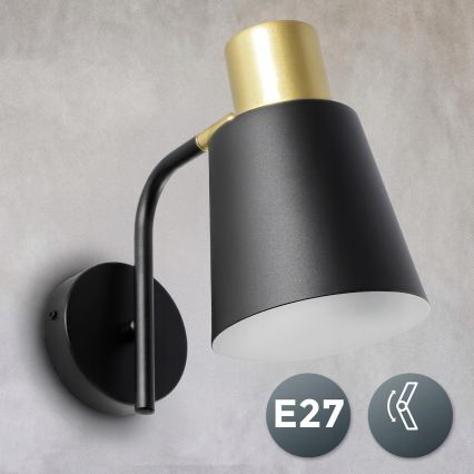 Seinalamp 1xE27/20W/230V must/kuldne