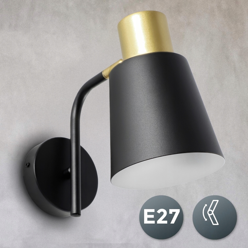 Seinalamp 1xE27/20W/230V must/kuldne