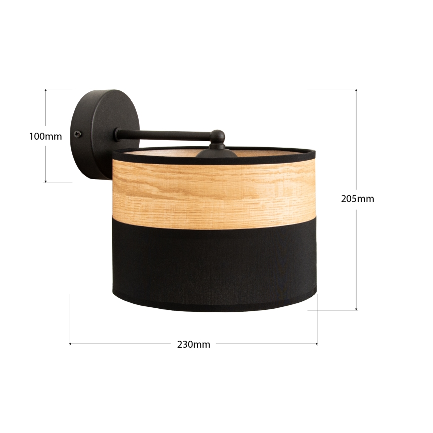 Seinalamp ALBA 1xE27/15W/230V must/pruun