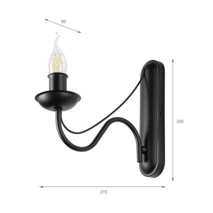 Seinalamp ANTON, 1xE14/60W/230V, must