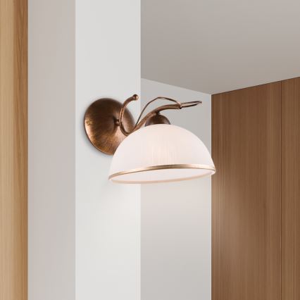 Seinalamp COBRA 1xE27/60W/230V pronks/patina