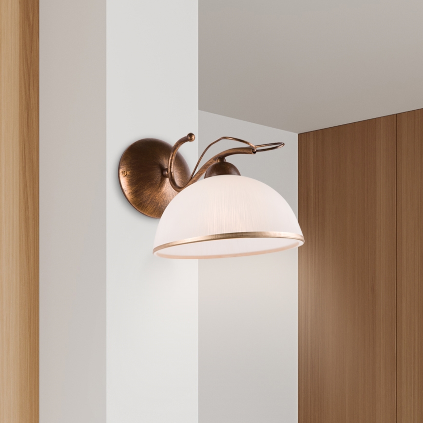 Seinalamp COBRA 1xE27/60W/230V pronks/patina