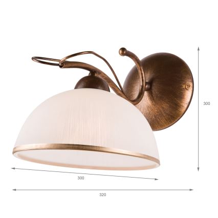 Seinalamp COBRA 1xE27/60W/230V pronks/patina