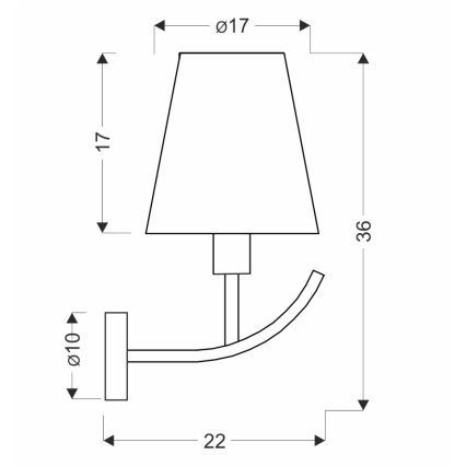 Seinalamp VITORIA 1xE14/40W/230V kollane/pronks