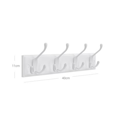 Seinale kinnitatav nagi KATE 40x11x7 cm valge