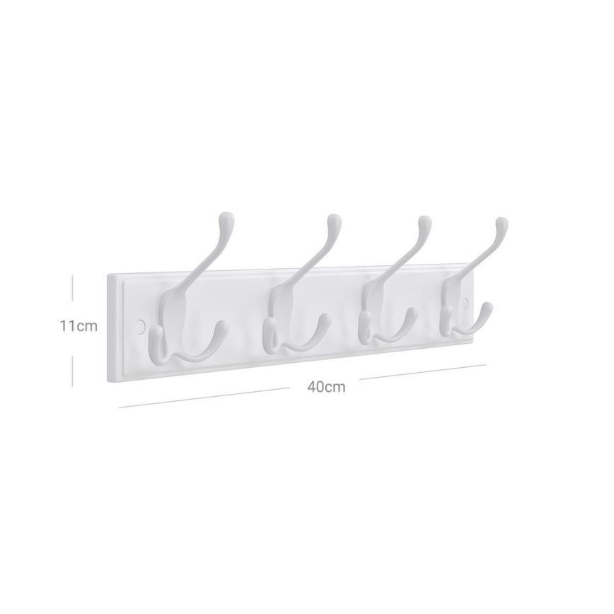 Seinale kinnitatav nagi KATE 40x11x7 cm valge