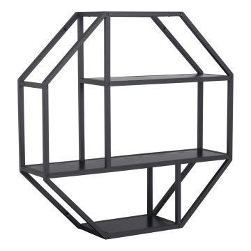 Seinale kinnitatav riiul SARON 77x77 cm, must