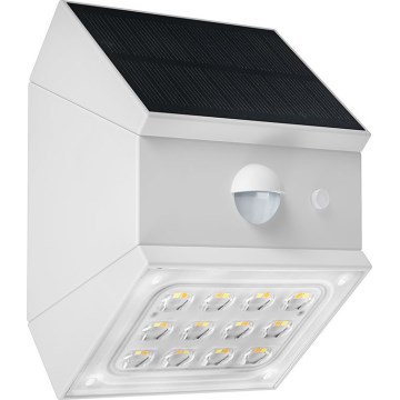 Seinale paigaldatav päikesepaneeliga LED-valgusti anduriga LED/2,5W/3,7V 3000/4000/6000K IP65 1200 mAh valge