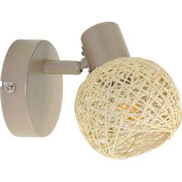 Seinale paigaldatav suunavalgusti DEX 1xE14/10W/230V beež/kreemjas