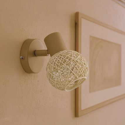 Seinale paigaldatav suunavalgusti DEX 1xE14/10W/230V beež/kreemjas