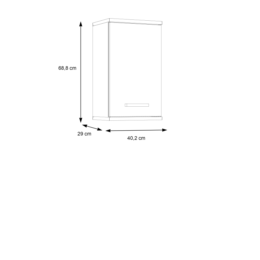 Seinale paigaldatav vannitoakapp VENOM valge/sonoma tamm