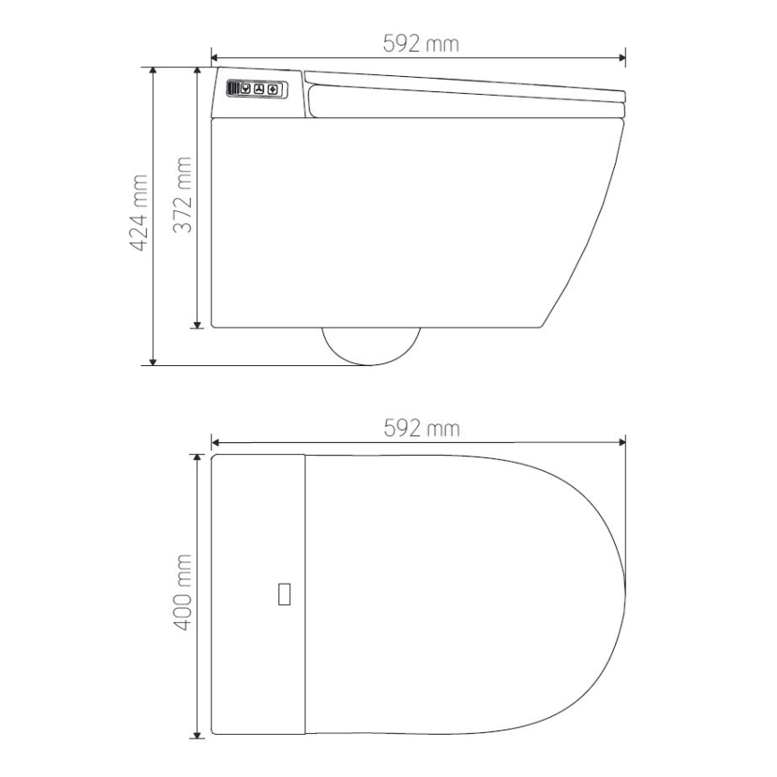 Seinale kinnitatav WC bideefunktsiooniga TISVILDELEJE 1600W/230V + SoftClose WC-kaan + SIGMA loputusnupp + peidetav paigaldusmoodul + isolatsioonialus + kaugjuhtimispult