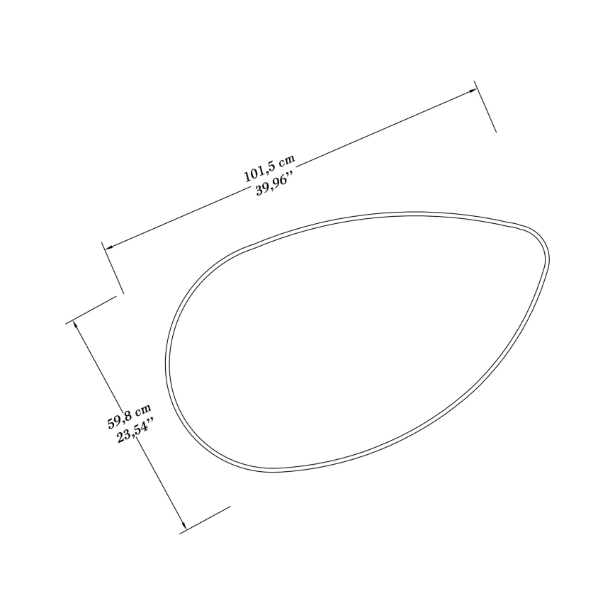 Seinapeegel LUCAS 101,5x59,8 cm valge