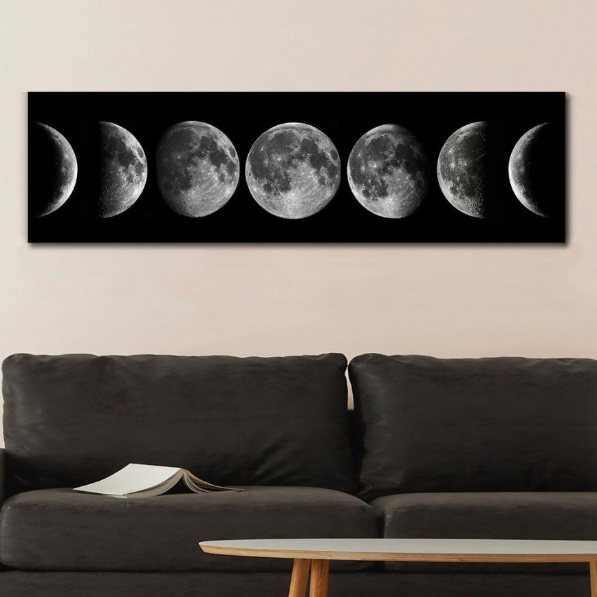 Seinapilt lõuendil 50x120 cm kuufaasid