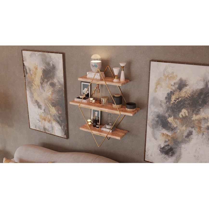 Seinariiul 70x60 cm kuldne/pruun