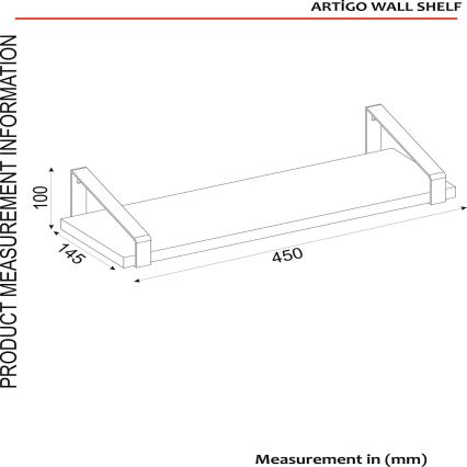 Seinariiul ARTIGO 10x45 cm pruun