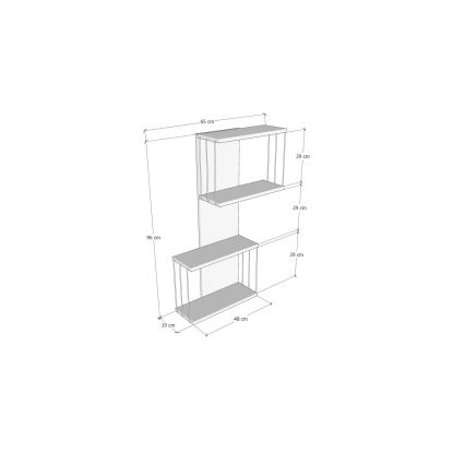 Seinariiul DESTAN 65x96x19 cm antratsiit/pruun