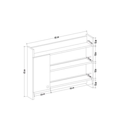 Seinariiul kööki KNERR 65x85 cm valge