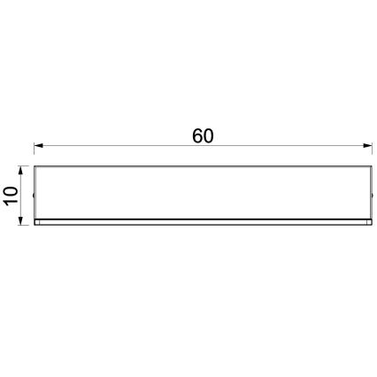 Seinariiul koos LED valgustusega SHELF 10x60 cm must