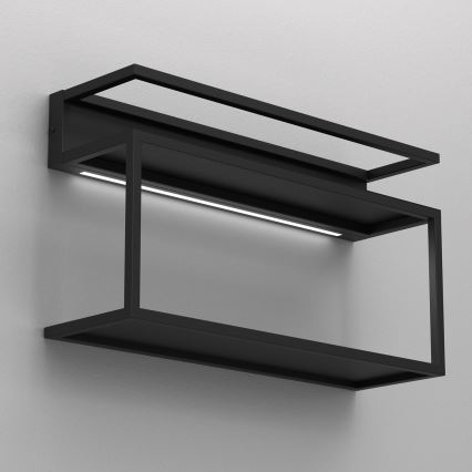 Seinariiul koos LED valgustusega SHELF 33x60 cm must