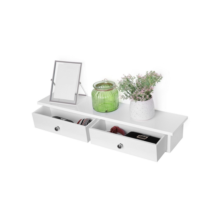 Seinariiul lahtritega SHELFY valge