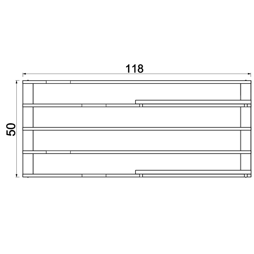 Seinariiul lillepottidele ja LED valgustus SHELF 50x118 cm must/beež/mänd