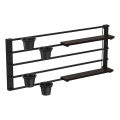 Seinariiul lillepottidele ja LED valgustus SHELF 50x118 cm must/mänd