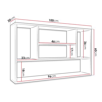 Seinariiul PAPIKO 100x60x20 cm valge