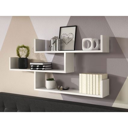Seinariiul TRIO 119x55x18 cm valge