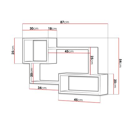 Seinariiul TRIO 54x87 cm tamm sonoma/valge