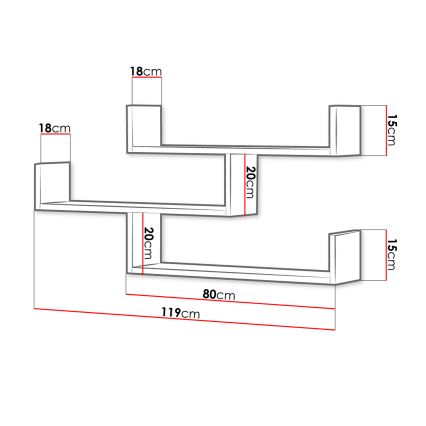 Seinariiul TRIO 55x119 cm tamm wotan