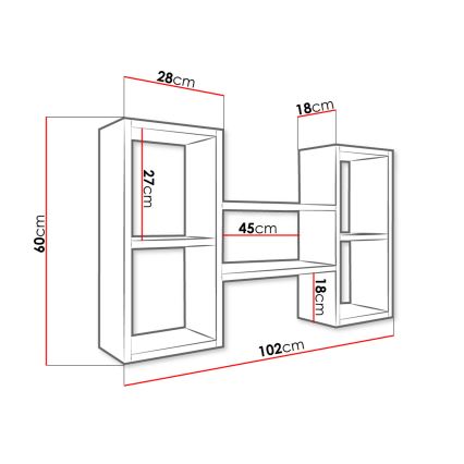 Seinariiul TRIO 60x102 cm valge