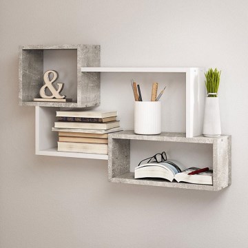 Seinariiul TRIO 87x54x18 cm, hall/valge