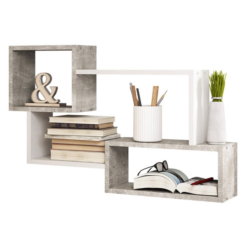 Seinariiul TRIO 87x54x18 cm, hall/valge
