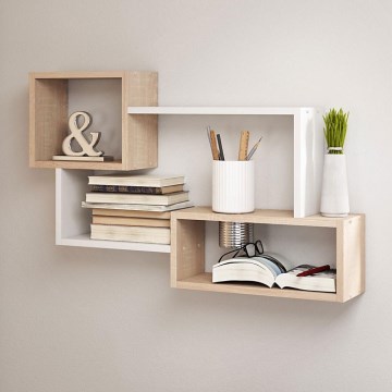 Seinariiul TRIO 87x54x18 cm sonoma tamm/valge